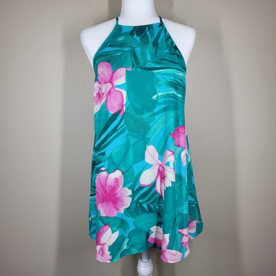 Show Me Your Mumu Lei Bay Katy Halter Mini Dress Small Beach Tropical Floral