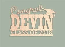 11x8 Custom Wooden Graduation Sign for Graduation Party with Personalized Name