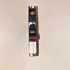 NC120 FPE 20 Amp 1 Pole Stab-Lok "Thin" Federal Pacific Breakers NC-120 Tested