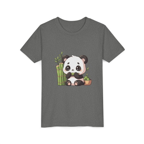 Adorable Panda Youth Short Sleeve Tee - Cute Bamboo Design for Kids - Picture 20 of 105
