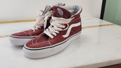 Vans Old Skool SK8-Hi Maroon White Mens 4.5 Women 6 Suede High Top Sneakers D21