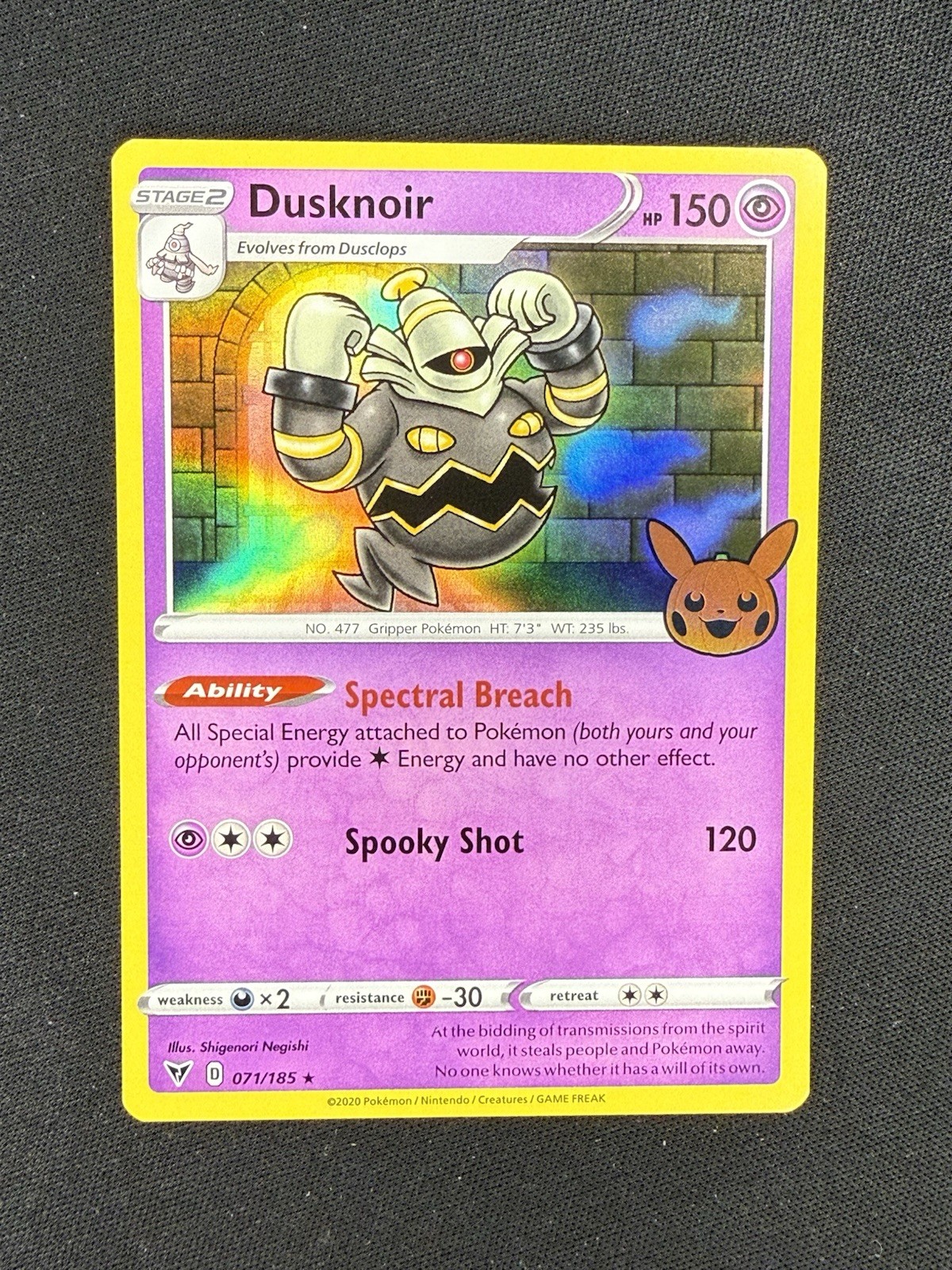 2023 Pokemon Dusknoir Trick Or Trade FOIL  Card 71/185