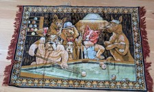 Vintage Dogs Playing Pool Cotton Wall Hanging Tapestry 140x100cm