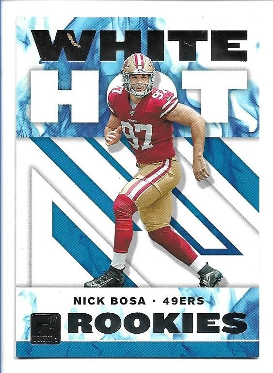 Nick Bosa 2019 Donruss White Hot Rookies #WHR-8 - San Francisco 49ers RC