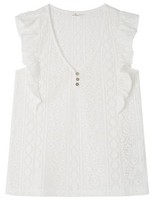 Damen T-Shirt Beige M Springfield Baumwolle Kurzarm Oberteil Kleidung