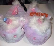 Wonder Nation Girl's Plush Unicorn Slippers Size 7-8 BRAND NEW