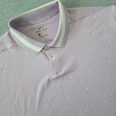 Nike Mens XL Dri-FIT Golf Polo Shirt Purple Triangle Print BQ6856-543 NWT