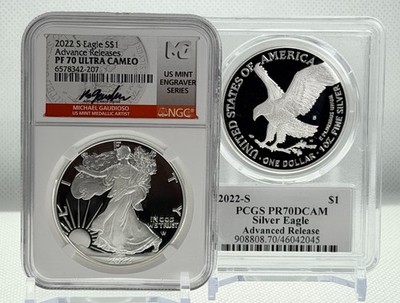 2022-S Silver Eagle Proof, ADVANCED RELEASES, 2-Coin Set, NGC