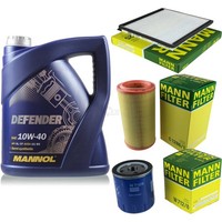MANN-FILTER Inspektionspaket 5L Mannol Defender 10W-40 FüR CitroëN Berlingo