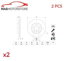 BREMSSCHEIBEN SATZ PAAR VORNE BOSCH 0 986 479 F32 2PCS A FÜR SEAT IBIZA V,ARONA