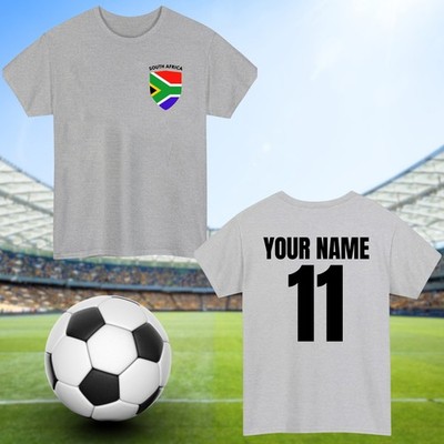 Personalisiertes Südafrika Fußball T-Shirt individueller Name und Nummer Sportliebhaber