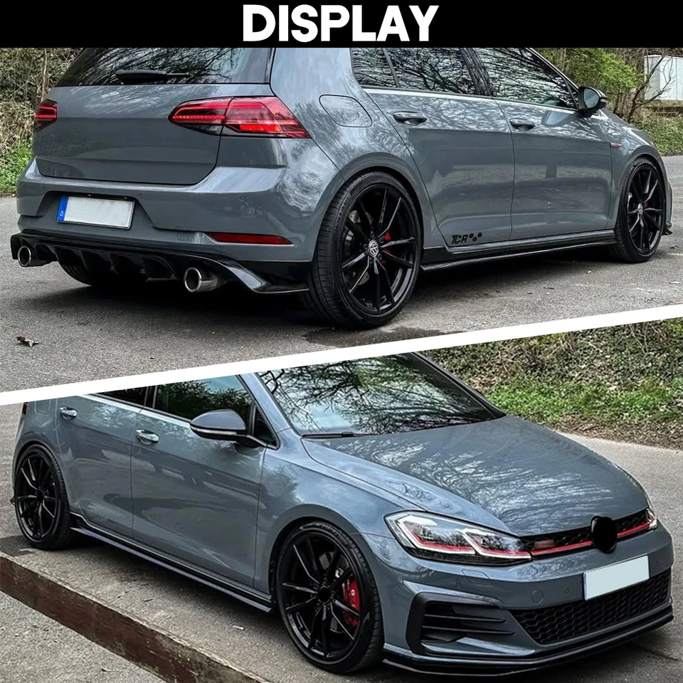 Extensión de faldón lateral negro brillante estilo TCR para VW Golf GTI R MK7 MK7.5 4 PUERTAS 12-20 Foto 3 de 4