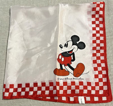 Vintage MICKEY MOUSE Walt Disney Prod. Handkerchief/Scarf RARE 21" Square Japan