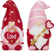 Valentine's Gnome Decorations Set - Heart Shaped Resin Figurines for Home Decor