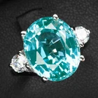 Dazzling Blue Paraiba Tourmaline 6.30Ct 925 Sterling Silver White Gold Rings