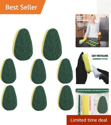 8-Pack Durable Dish Wand Sponge Refill Heads for Effortless Kitchen Cleaning