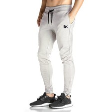 Mens Zip Joggers Pants - Casual Gym Fitness Trousers Comfortable Tracksuit Sl...