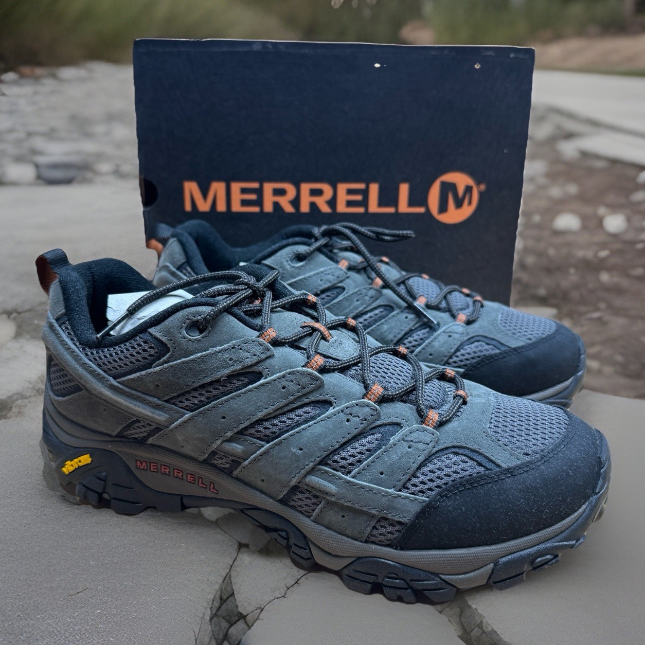 Stivali da trekking Merrell uomo Moab 2 Vent bassi misura 11 5 W larghezza larga Beluga grigio