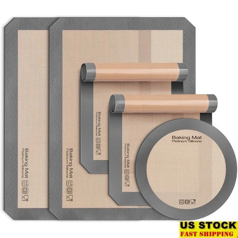 Nonstick Silicone Baking Mats Set Easy Clean Heat Resistant Cooking Sheets New