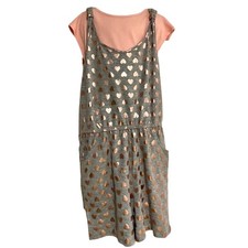 US Angels Girl  s Romper Jumpsuit Top Set Gray Pink Size Large NWT