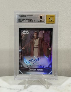 2021 Topps Star Wars Signature Series Ewan McGregor Auto BLACK #/5 BGS 9 AUTO 10