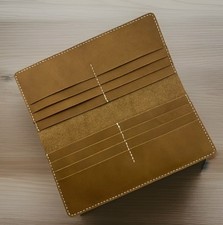 Bifold Leather Breast 14 Pocket Card Holder Checkbook Purse Suit Long Wallet