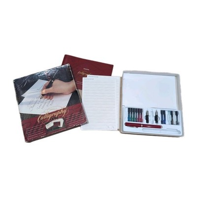 Sheaffer Calligraphy Set Red Fountain Pens 2 Nibs 10 Ink Cartridges Vintage 1993