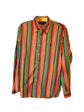 Vintage Polo Ralph Lauren Golf Line Button Up Dress Shirt Custom Fit   Sz XL