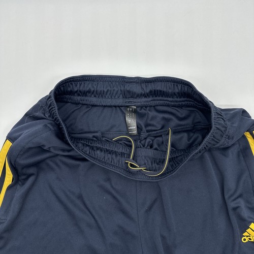 Adidas Athletic Shorts Youth Boys S Black Striped Yeloow Pocket Zip..#29881 - Picture 3 of 13