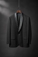 Lord West Black One Button Tuxedo Jacket Satin Shawl Lapel size 40S shoulder