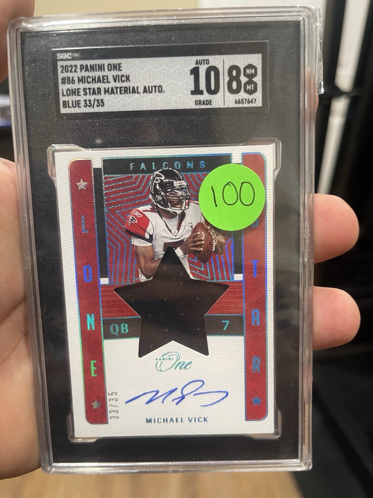 2022 Panini One Michael Vick Auto SGC 8 /35
