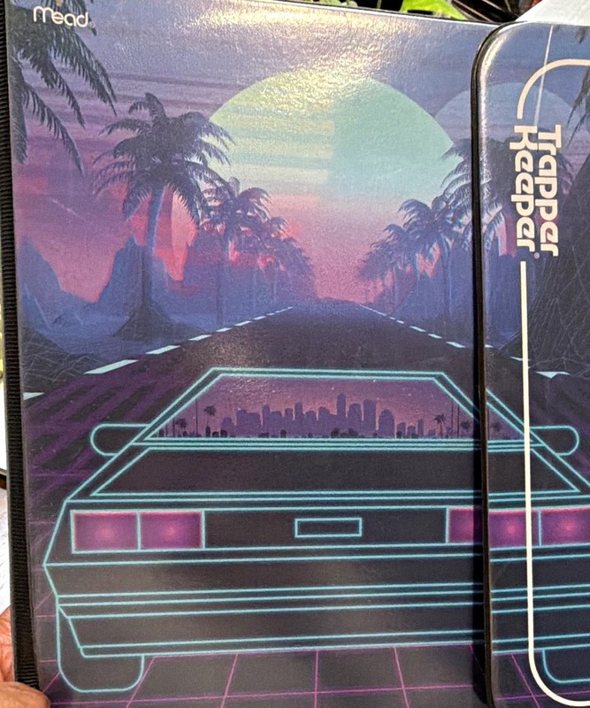 Out of stock 80’s style Trapper Keeper cool Retro Car Sunset Portfolio Binder