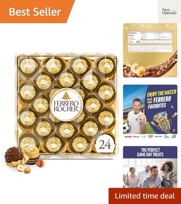 Ferrero Rocher Hazelnut Chocolates - 24 Wrapped Delights in Gift Box