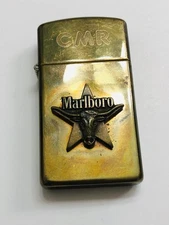 Vintage  Zippo Marlboro Longhorn Steer Bull Brass Lighter