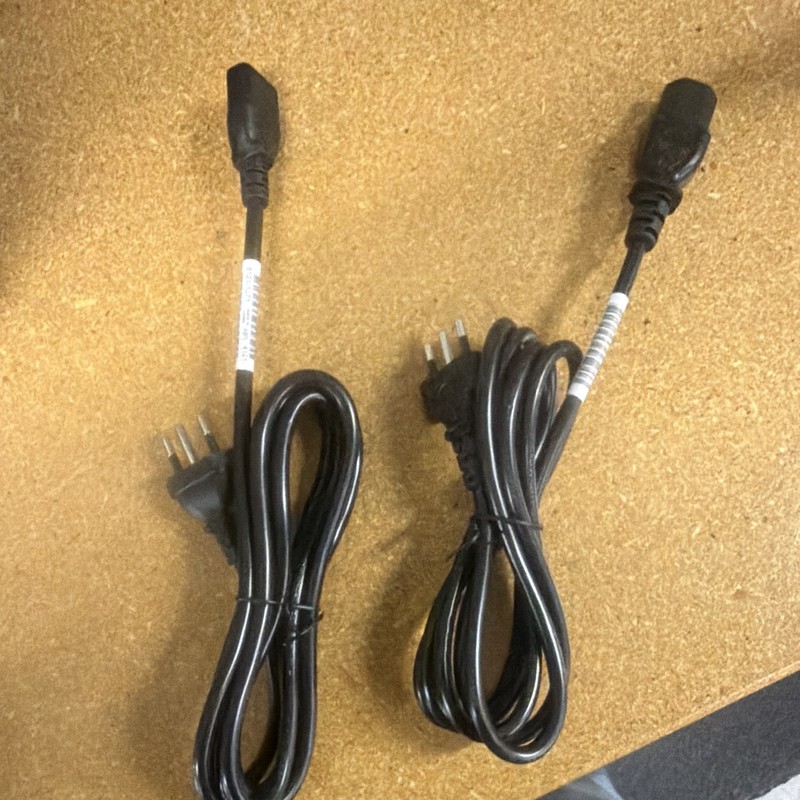 Lot of 2 Black Power Cables 3-Prong to Figure 8 Female Connectors
