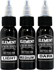 Greywash Tattoo Ink Set for Professional Tattooing Supplies Light, Medium D