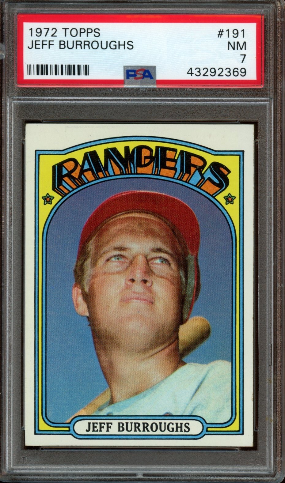 1972 Topps #191 Jeff Burroughs RC *PSA 7 (NM) *Texas Rangers