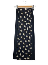 PLEATS PLEASE Issey Miyake Black Floral Pleated Skirt Size 2 Polyester 87cm
