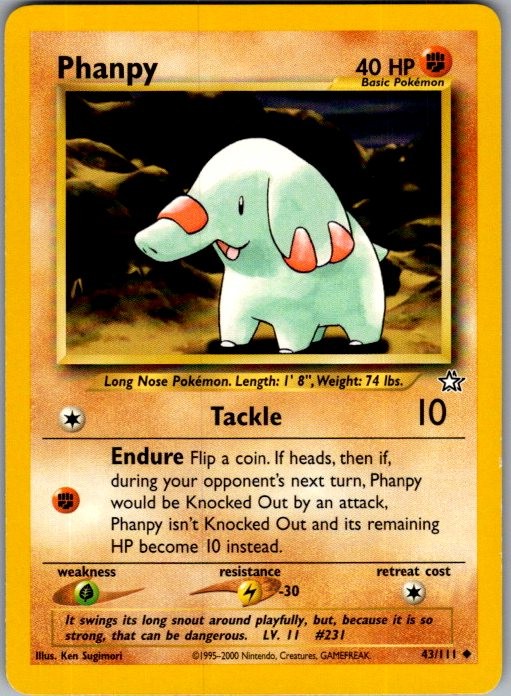 NEO GENESIS PHANPY 43/111 UC POKEMON UNLIMITED MP