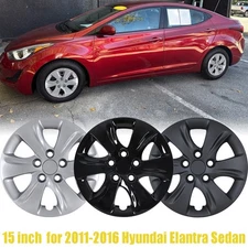 4pcs 15 Inch Hub Caps for 2011-2016 Hyundai Elantra Sedan Silver Wheel Rim Cover