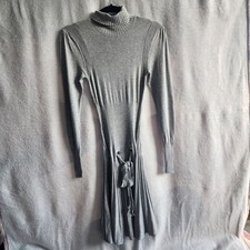 Venus Elegant Gray/Grey Turtleneck Sweater Dress Size XS Winter Simple Classic