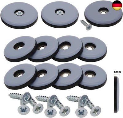 Goodway 16 Stück Teflongleiter, Möbelgleiter, Bodenschutz, grau, Ø 25 mm, ? 5 mm