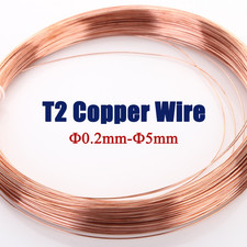 1Kg Pure Copper Cable Bare Copper Wire Solid Round Coil Diameter: 0.2mm-5mm
