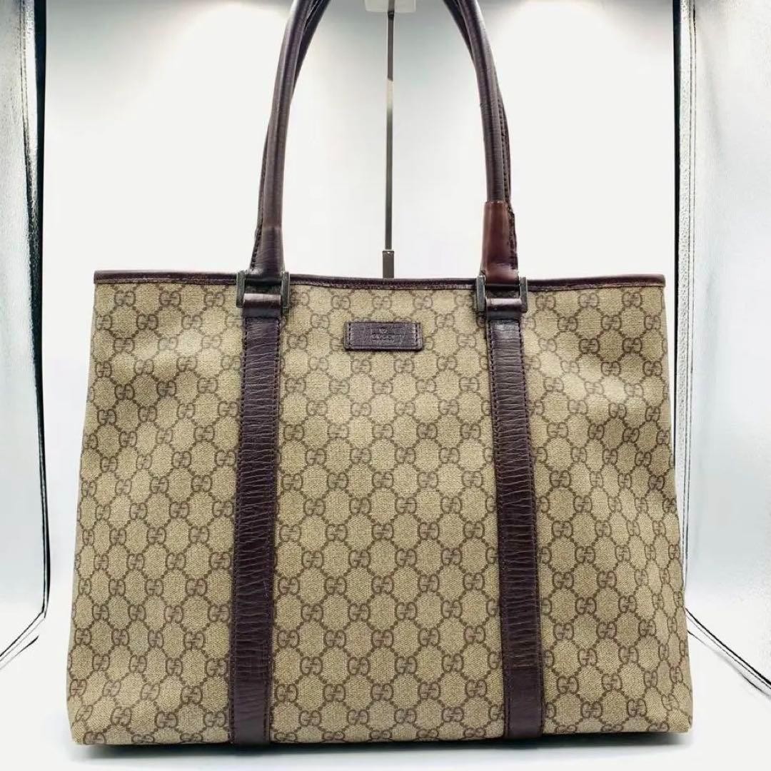 Gucci GG PVC leather A4 tote bag for business and shoulder carry
