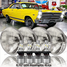 4pcs 5.75 Round Led Headlights Hilo For Mercury Cougar 1967-76 Monterey Comet 4pcs 5.75 Round Led Headlights Hilo For Mercury Cougar 1967-76 Monterey Comet