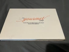 New THE GOURMET CHEF Acacia Wood & Slate Stone Cheese Cutting Board ~ Boxed