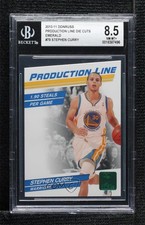2010-11 Donruss Production Line Emerald Die-Cut Stephen Curry #79 BGS 8.5 3hd