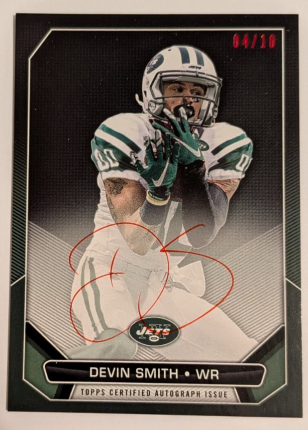 2015 Topps RPA-DS Devin Smith Rookie Autograph /10 Color Match Jets Ohio State