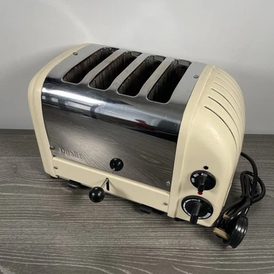 Dualit 4 Slice Toaster Cream & Stainless Tested & Working 4SLGB | Used See Photo - Image 1 of 4