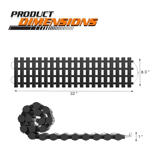  Snow Tire Traction Mats Portable Recovery Tracks for Vehicle 1 Pack, 32 Inch